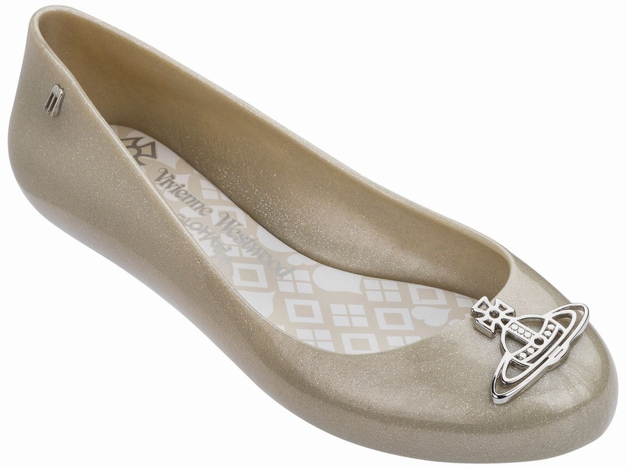 Bailarinas Melissa Vivienne Westwood Space Love Mujer - Doradas - Argentina UKQ-347568